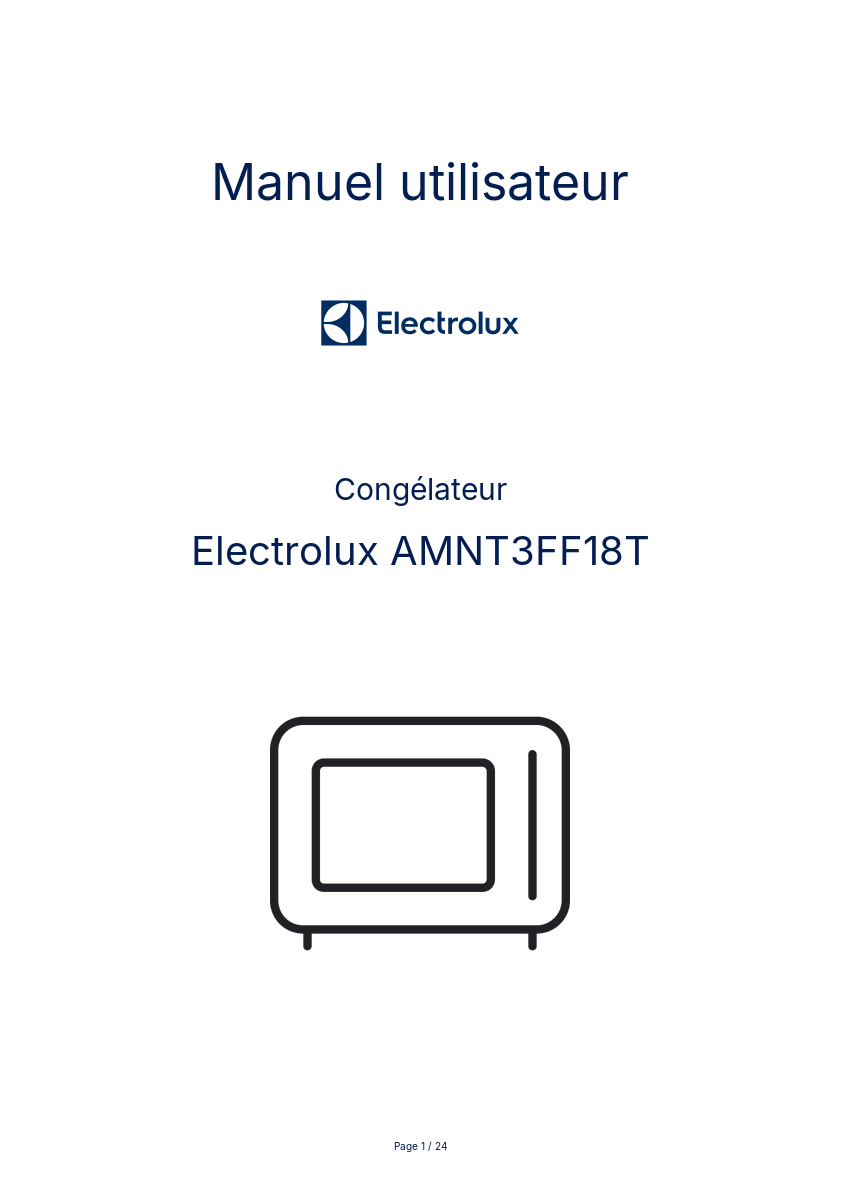 Image de la première page du manuel de l'appareil AMNT3FF18T