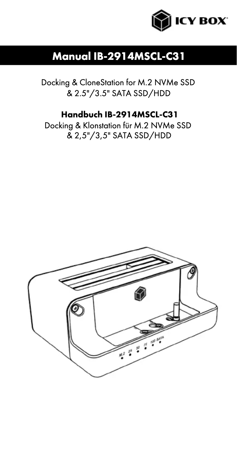 Página 1 del manual Manual de usuario Icy Box IB-2914MSCL-C31