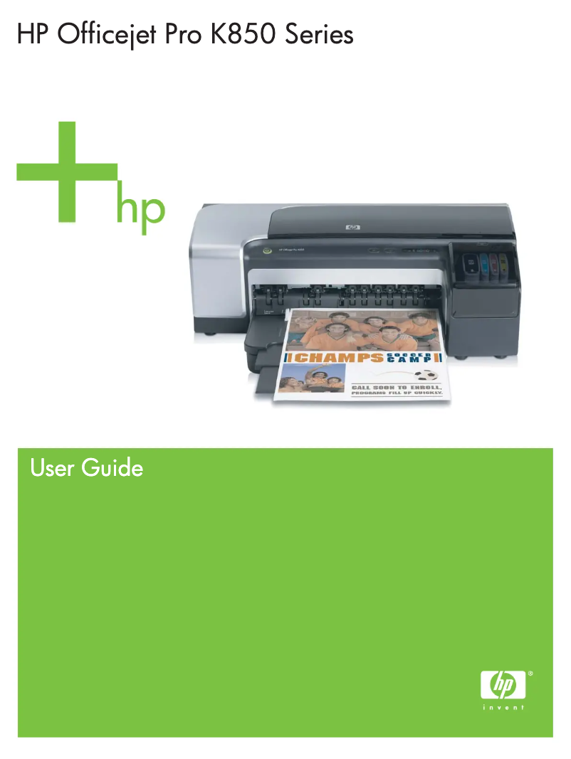 Imagen de la primera página del manual del dispositivo Officejet Pro K850