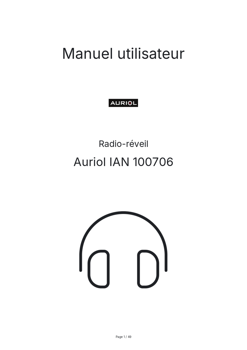 Image de la première page du manuel de l'appareil IAN 100706