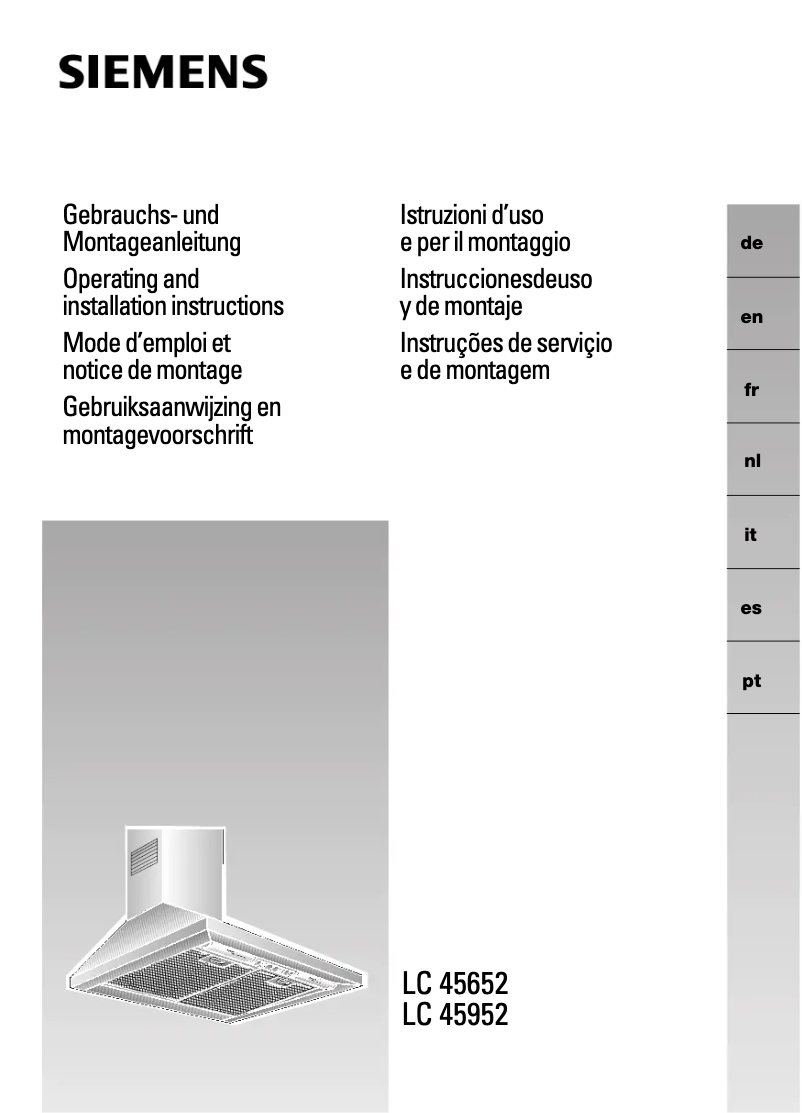 Page 1 de la notice Manuel utilisateur Siemens LC45952EU