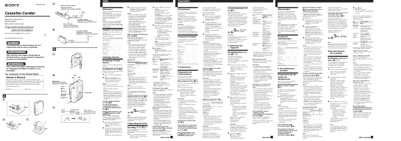 Image de la première page du manuel de l'appareil TCM-25DV