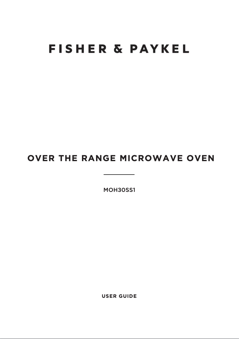 Page n°1 - Manuel utilisateur Fisher & Paykel MOH30SS1