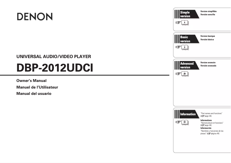 Page 1 de la notice Manuel utilisateur Denon DBP-2012UDCI