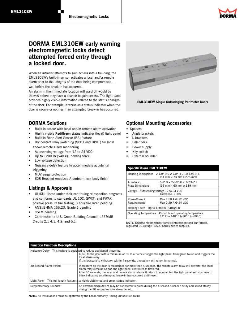 Image de la première page du manuel de l'appareil EML310EW