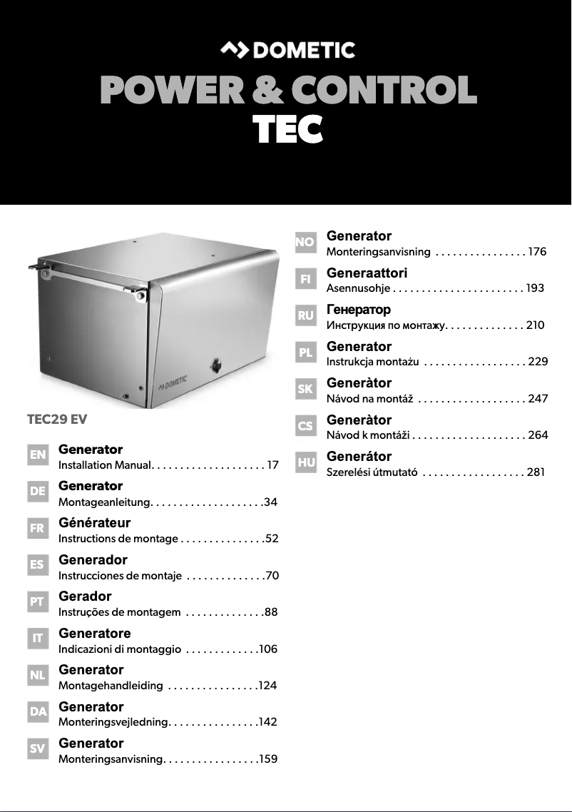 Page 1 de la notice Manuel utilisateur Dometic TEC 29