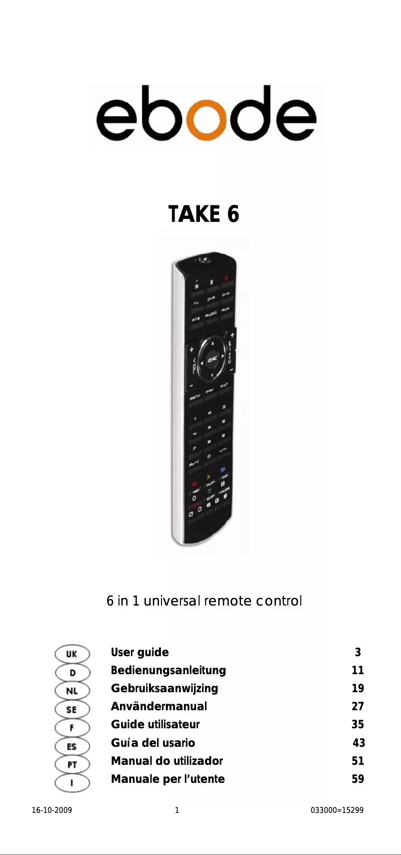 Image de la première page du manuel de l'appareil TAKE 6 IR