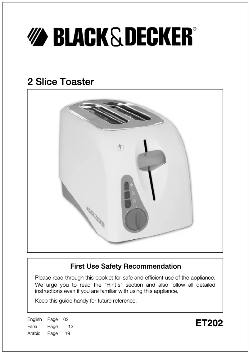 Page n°1 - Manuel utilisateur Black & Decker ET202