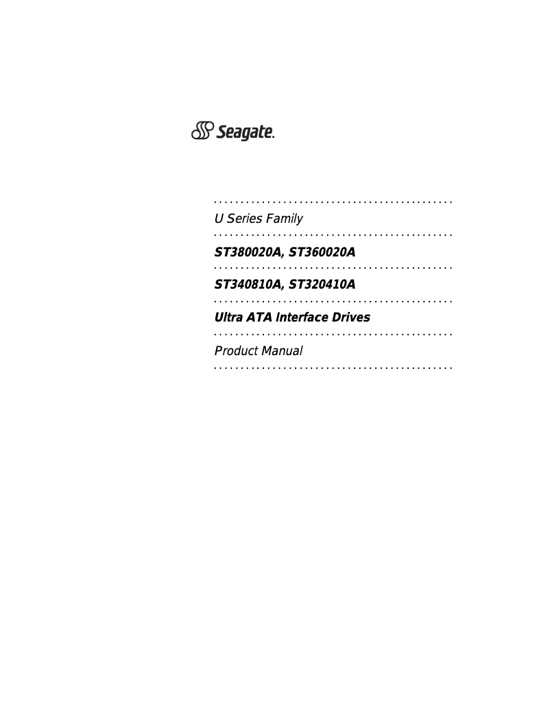 Page 1 de la notice Manuel utilisateur Seagate ST380020A