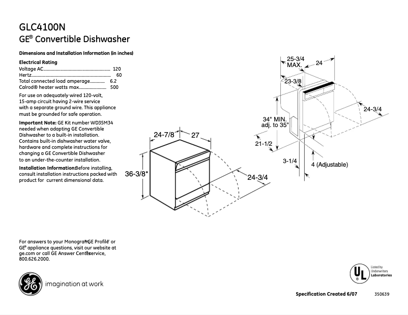 Imagen de la primera página del manual del dispositivo GLC4100NBB