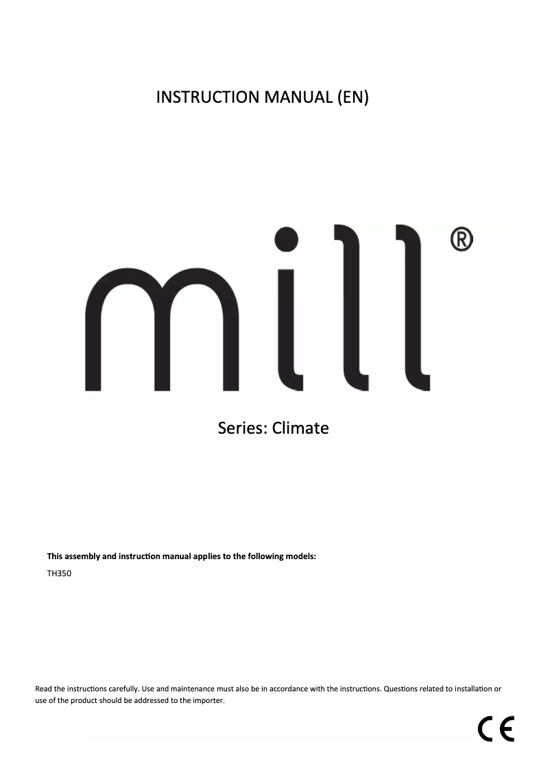 Page 1 de la notice Manuel utilisateur Mill TH350