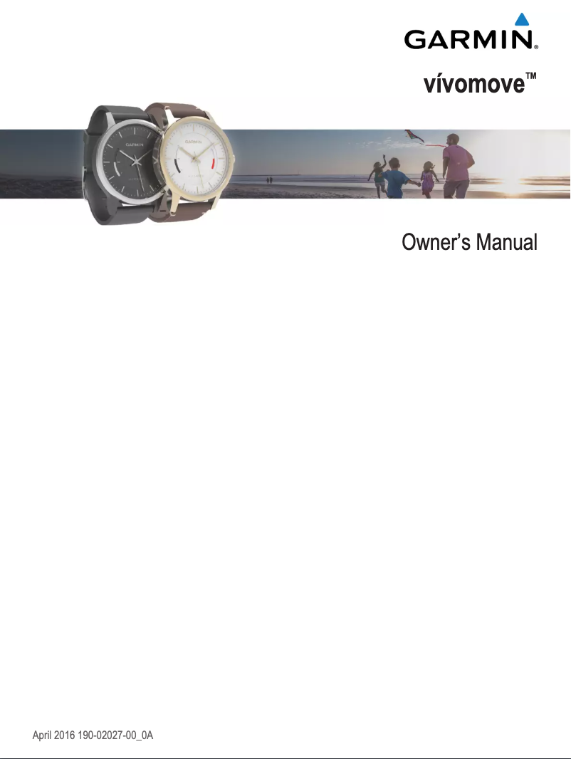 Image de la première page du manuel de l'appareil Vívomove White Sport Band