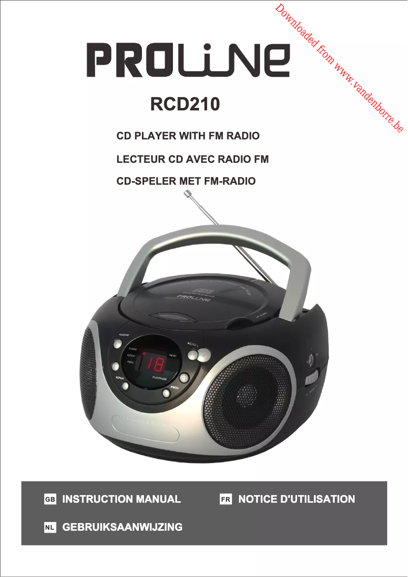 Image de la première page du manuel de l'appareil RCD210