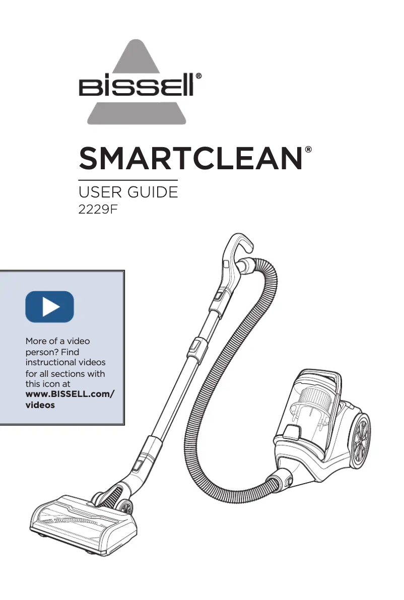 Page 1 de la notice Manuel utilisateur Bissell SmartClean 2229F