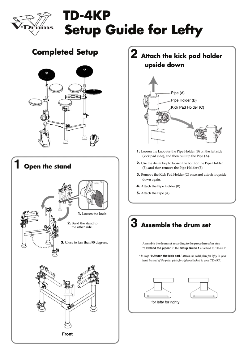 Page n°1 - Instructions / montage Roland TD-4KP