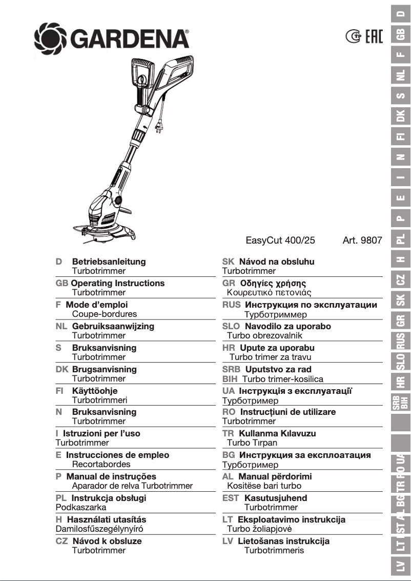 Page n°1 - Manuel utilisateur Gardena EasyCut 400