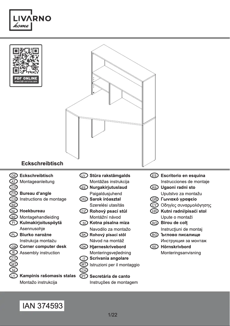 Page 1 de la notice Manuel utilisateur Livarno Lux IAN 374593