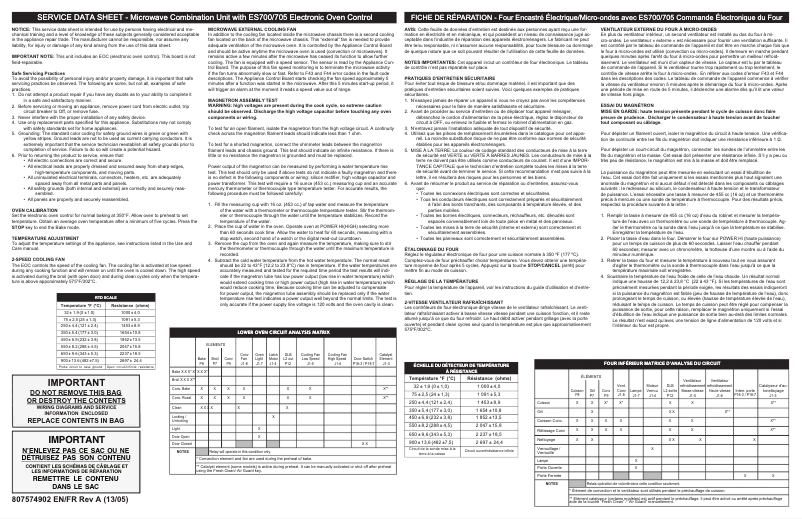Page 1 de la notice Fiche technique Electrolux EW30MC65PS