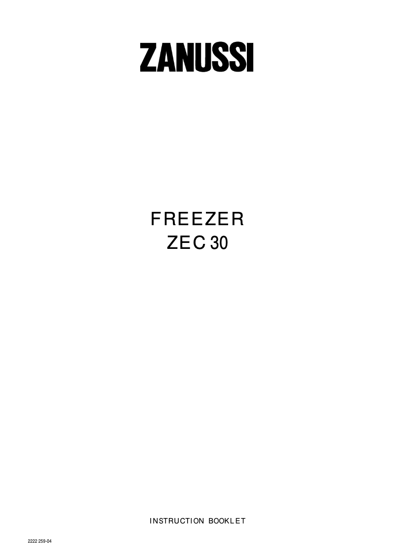 Page 1 de la notice Manuel utilisateur Zanussi ZEC 30