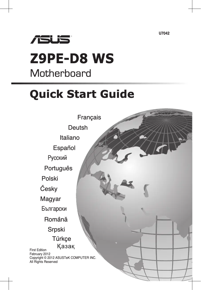 Page 1 de la notice Guide de démarrage rapide Asus Z9PE-D8 WS
