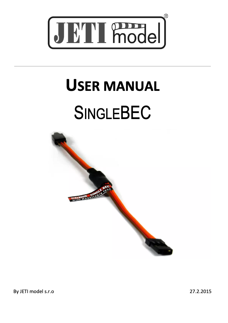 Page n°1 - Manuel utilisateur JETI J-SB