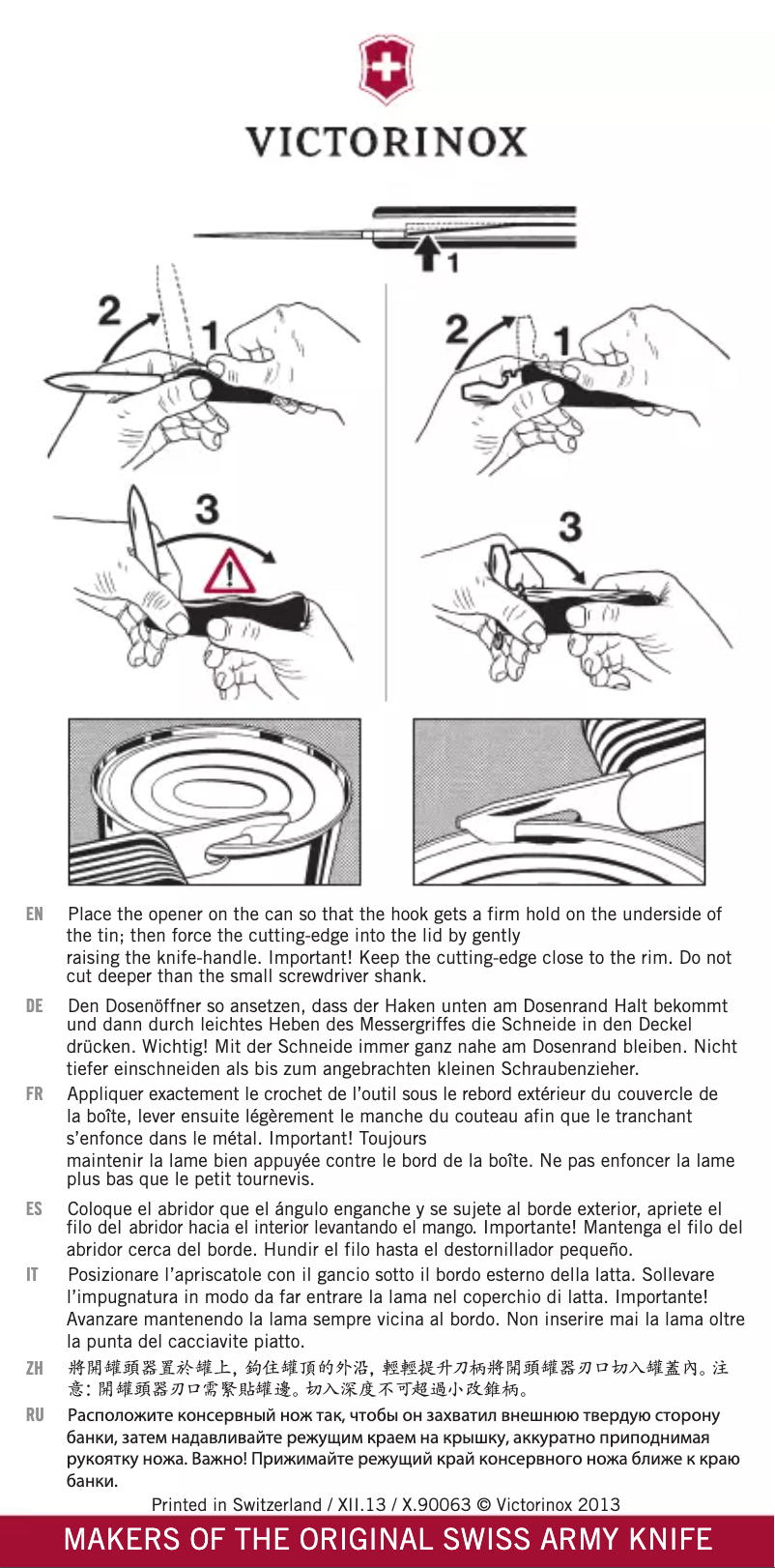 Page 1 de la notice Manuel utilisateur Victorinox Forester One Hand