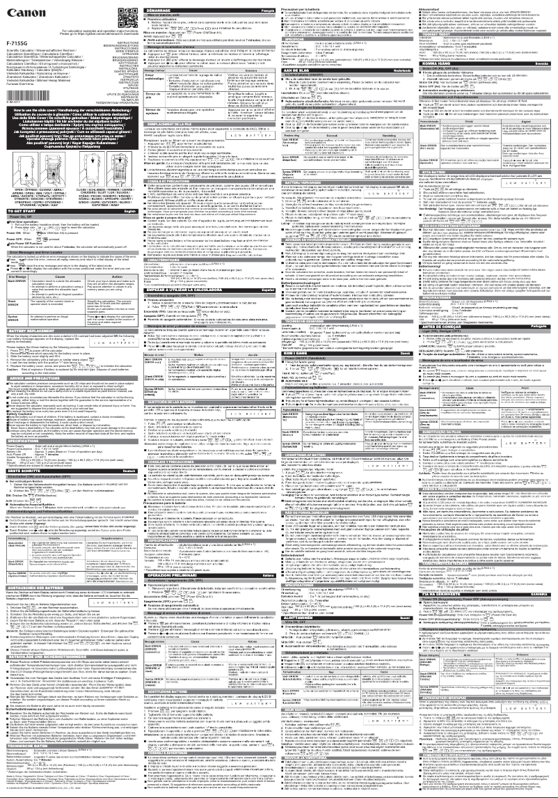 Image de la première page du manuel de l'appareil F-715SG