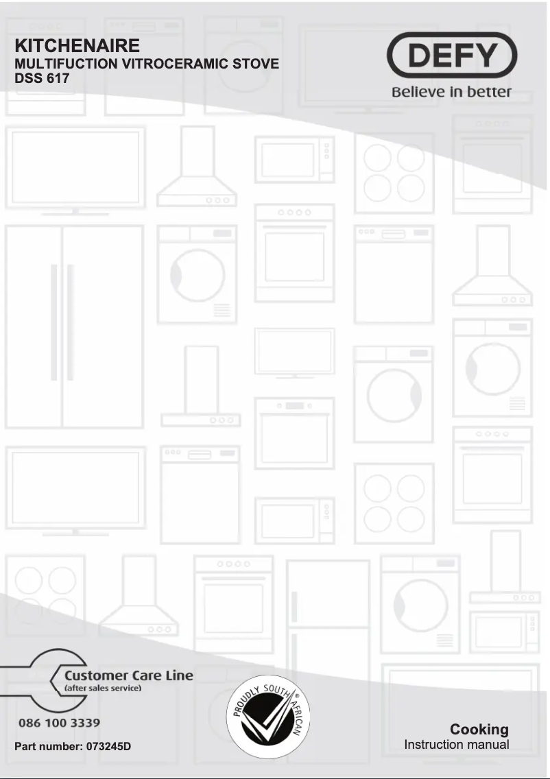 Page 1 of the manual User Manual Defy DSS617