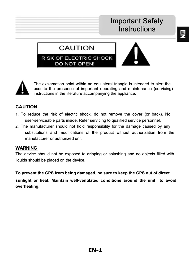 Image de la première page du manuel de l'appareil GeoVision 4766 Navitel