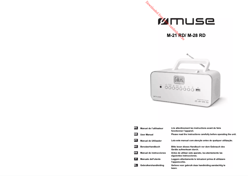Página 1 del manual Ficha técnica Muse M-28 RDW