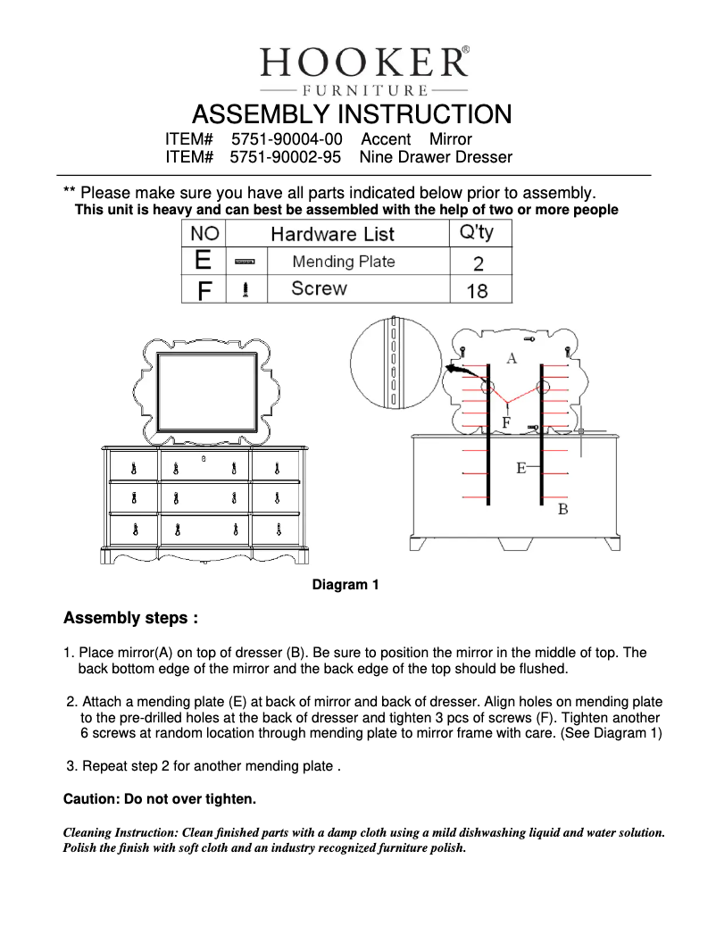 Page 1 de la notice Manuel utilisateur Hooker 5751-90004-00