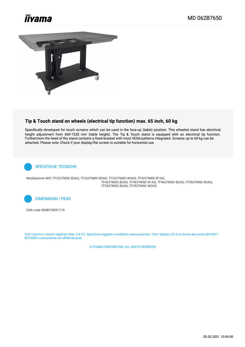 Page n°1 - Manuel utilisateur Iiyama MD 062B7650