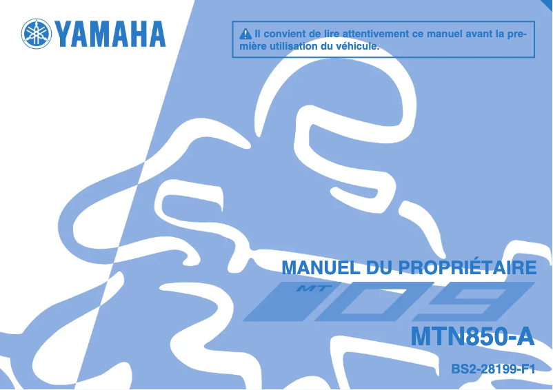 Image de la première page du manuel de l'appareil MT-09 (2018)