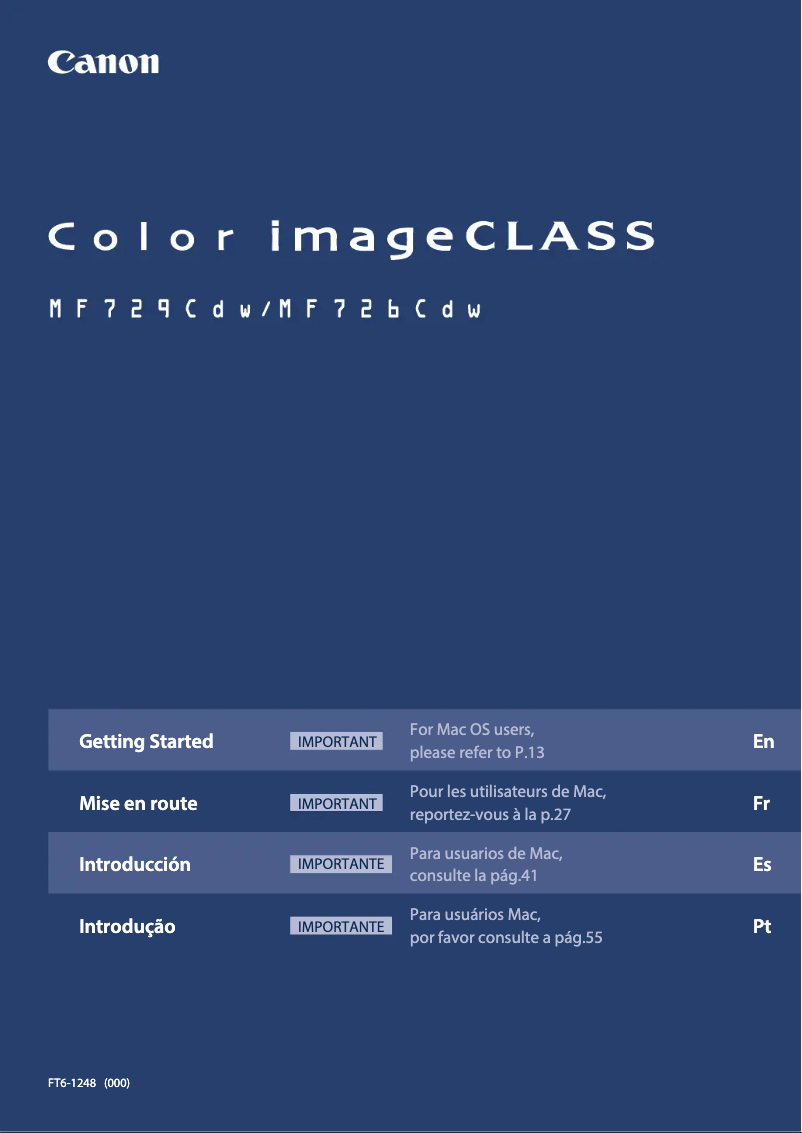Image de la première page du manuel de l'appareil imageCLASS MF729Cdw