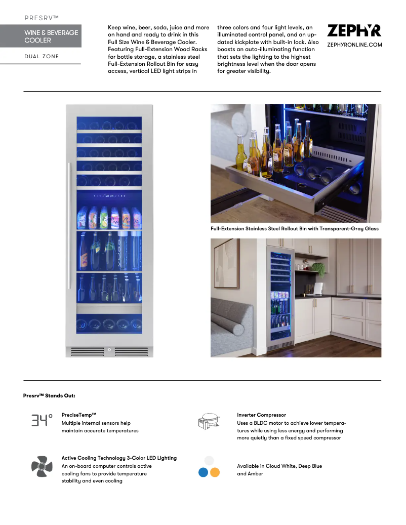 Page n°1 - Fiche technique Zephyr Presrv PRWB24F02BG