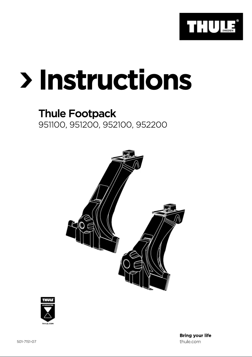 Page 1 de la notice Manuel utilisateur Thule 9512