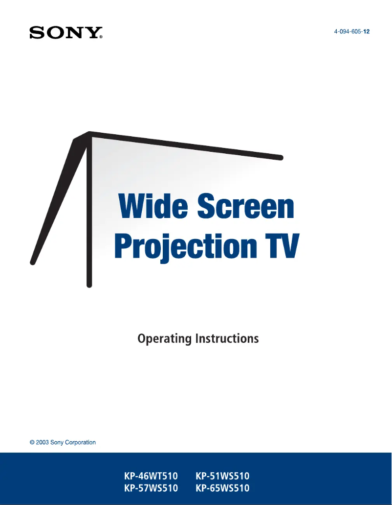 Page 1 de la notice Manuel utilisateur Sony KP-46WT510