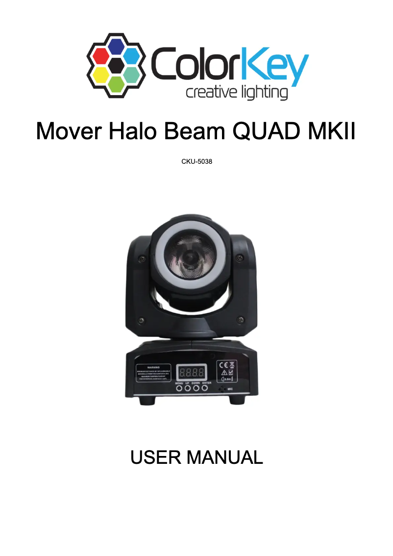 Page n°1 - Manuel utilisateur ColorKey Mover Halo Beam Quad