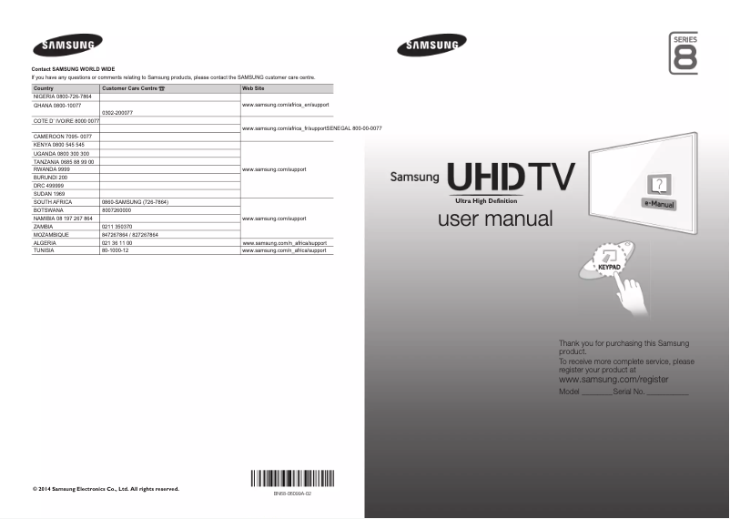 Página 1 del manual Manual de usuario Samsung UA48HU8500L
