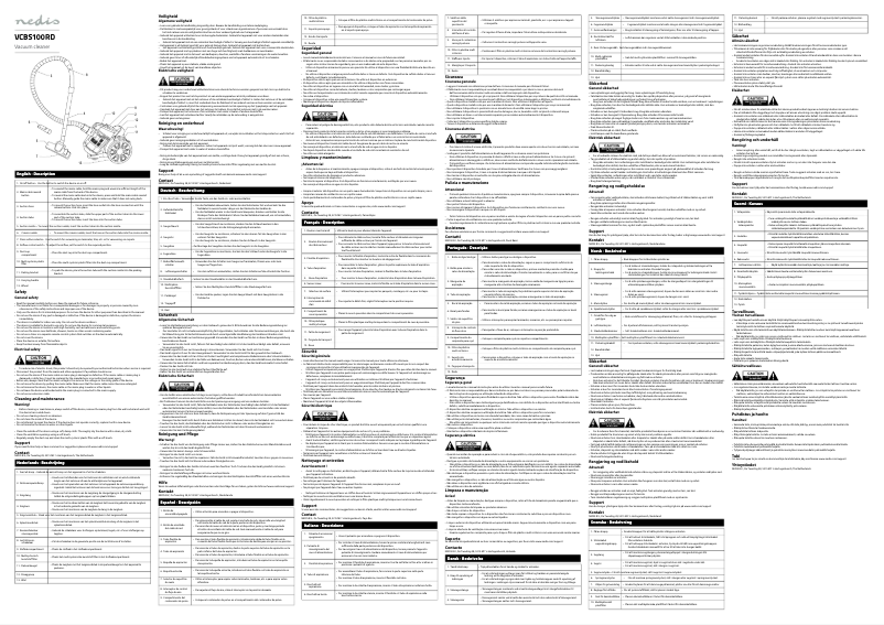 Page 1 de la notice Manuel utilisateur Nedis VCBS100RD