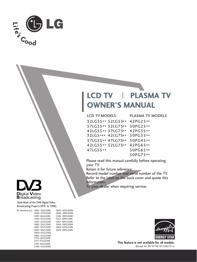 Página 1 del manual Manual de usuario LG 42PG3500
