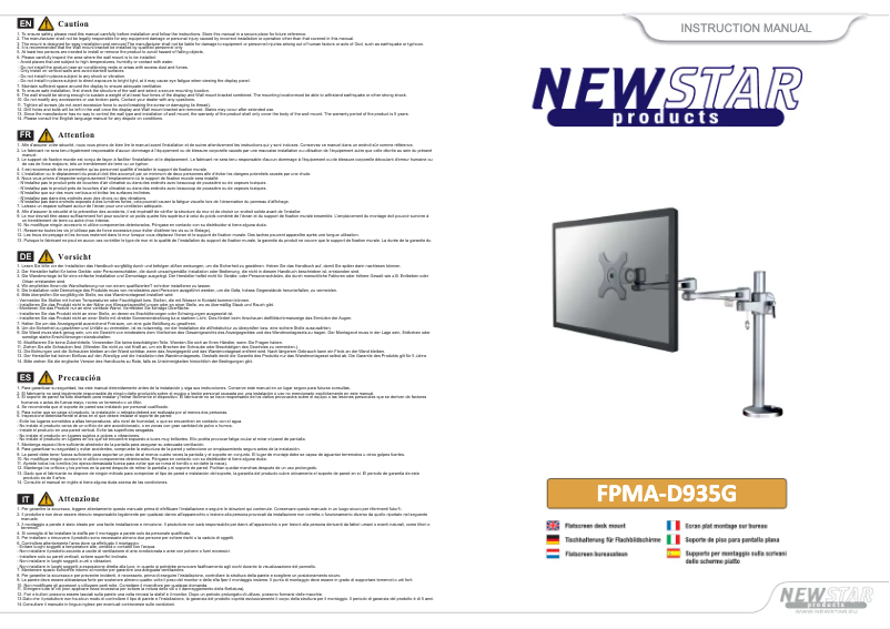 Page n°1 - Manuel utilisateur Newstar FPMA-D935G