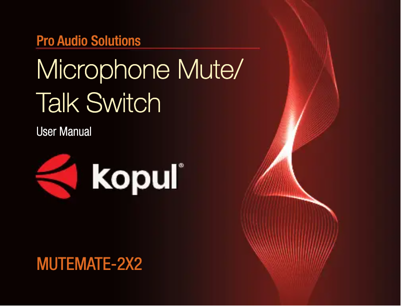 Page 1 de la notice Manuel utilisateur Kopul MuteMate 2x2