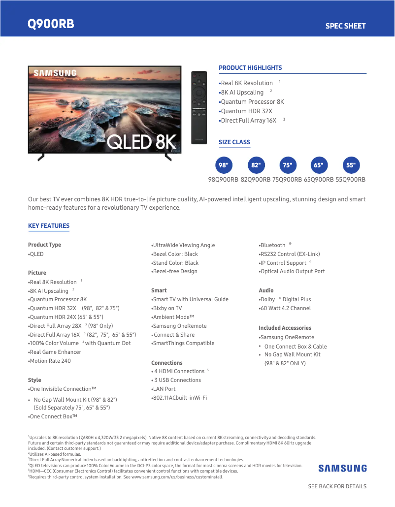 Image de la première page du manuel de l'appareil QN55Q900RBFXZA