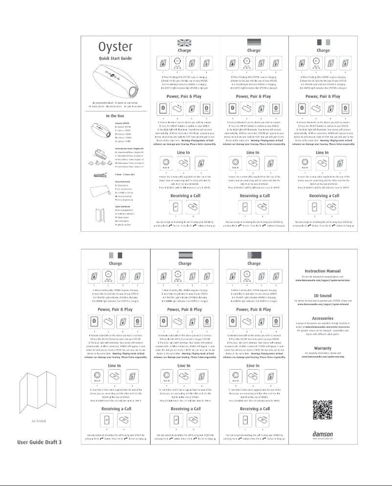 Image de la première page du manuel de l'appareil Oyster