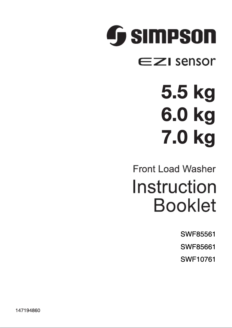 Page 1 de la notice Manuel utilisateur Simpson SWF10761