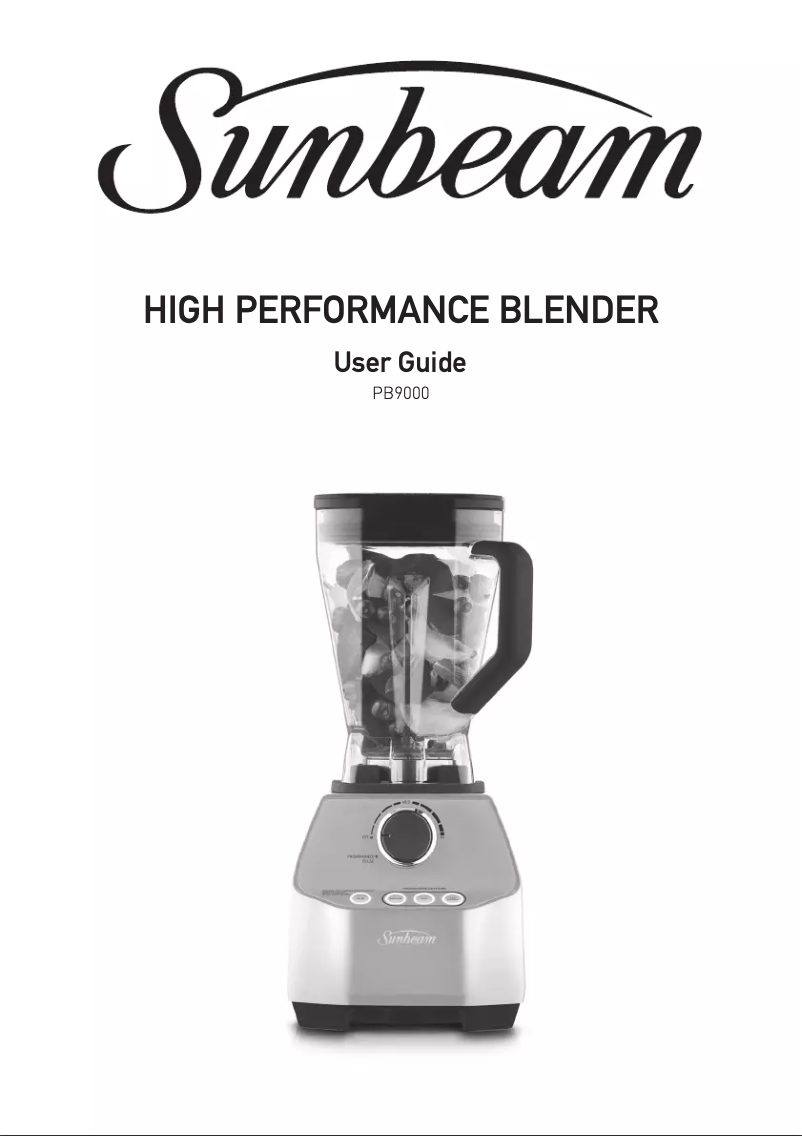 Image de la première page du manuel de l'appareil High Performance Blender PB9000