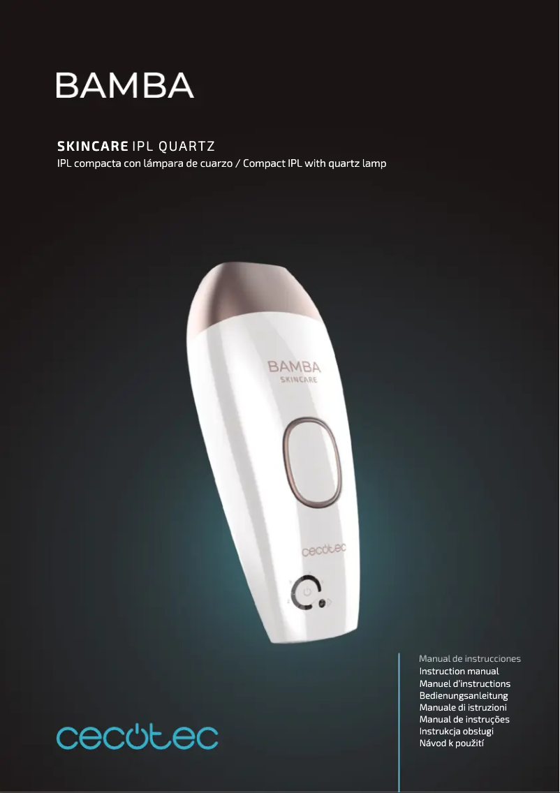 Page 1 de la notice Manuel utilisateur Cecotec SkinCare IPL Quartz