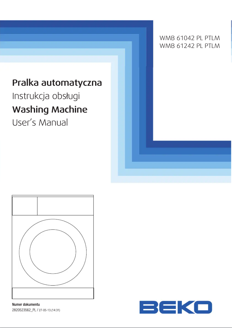 Page 1 de la notice Manuel utilisateur Beko WMB 61042 PL PTM