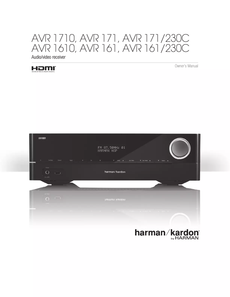 Page 1 de la notice Manuel utilisateur Harman Kardon AVR 1710